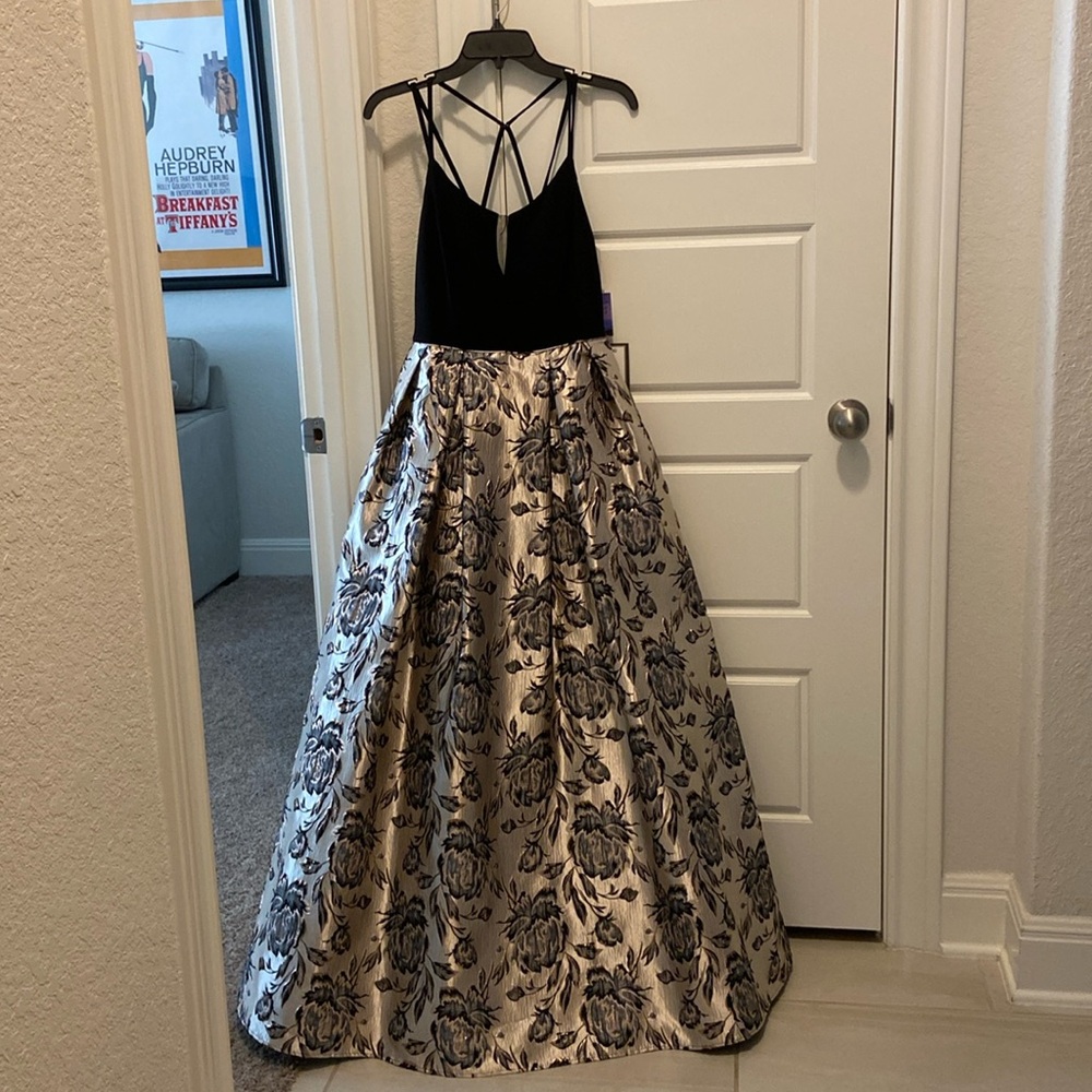Black/champagne formal gown. 
Morgan & Co
NWT